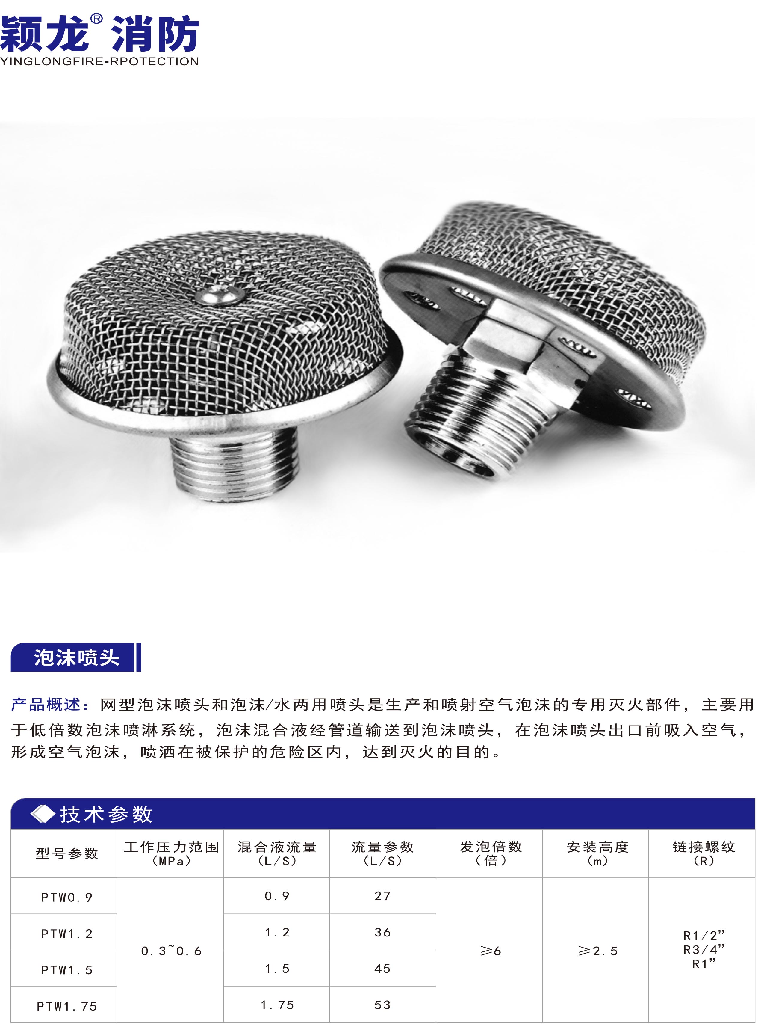 颖龙：泡沫喷头 